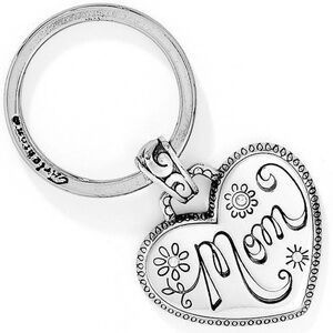 Brighton Silver Heart Mom Keychain